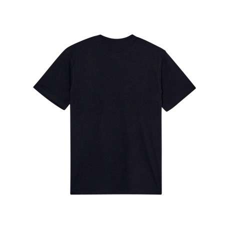 T-shirt en coton biologique noir imprimé à coupe droite pourvu d'un col rond - Image 2