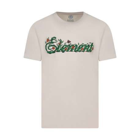 T-shirt à coupe droite en coton biologique écru avec un imprimé floral