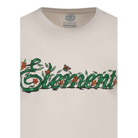 T-shirt à coupe droite en coton biologique écru avec un imprimé floral - Image 3