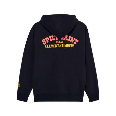 Sweat zippé en coton mélangé noir brodé pourvu de manches longues - Image 2