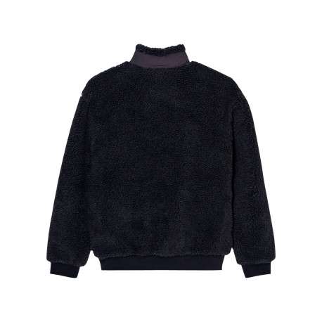 Blouson noir à coupe droite pourvu d'un col montant et de manches longues - Image 2