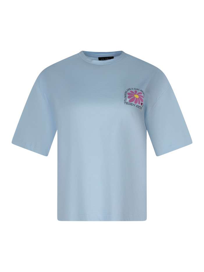 T-shirt bleu ciel en coton...