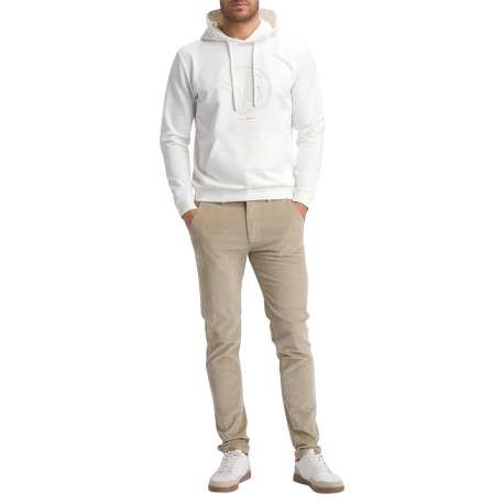 Sweat en coton mélangé blanc avec le logo imprimé dotée d'une coupe droite - Image 2