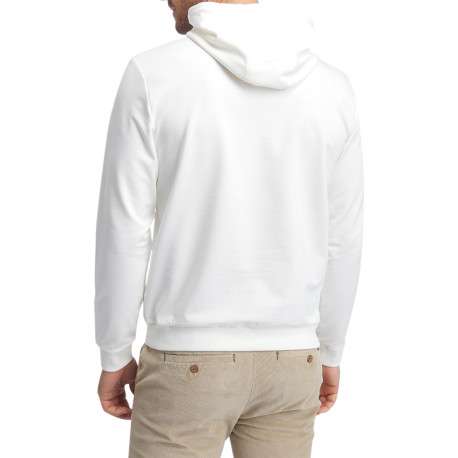 Sweat en coton mélangé blanc avec le logo imprimé dotée d'une coupe droite - Image 3