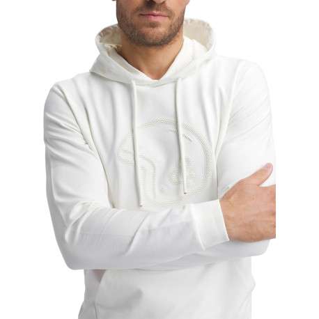 Sweat en coton mélangé blanc avec le logo imprimé dotée d'une coupe droite - Image 4