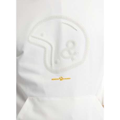 Sweat en coton mélangé blanc avec le logo imprimé dotée d'une coupe droite - Image 5