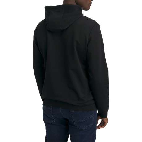 Sweat en coton mélangé noir doté d'une poche kangourou et un imprimé logotypé - Image 3