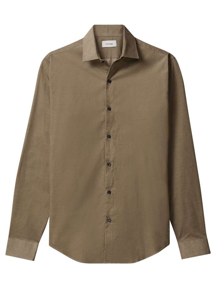Chemise en coton camel unie...