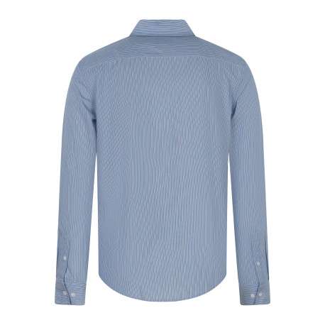 Chemise en coton ciel à rayures avec une coupe droite et un col boutonné - Image 2