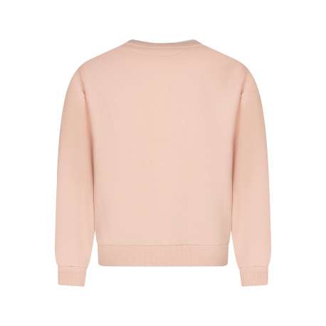 Sweat rose uni à coupe droite doté d'un col rond et de manches longues - Image 2