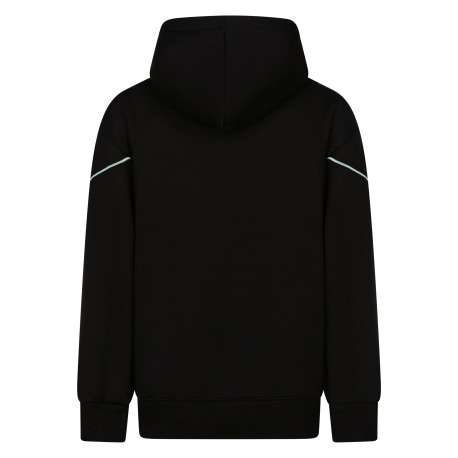 Sweat noir et bleu uni avec une coupe droite doté d'une capuche - Image 2