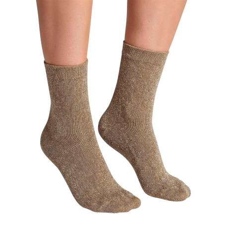 Lot de 3 paires de chaussettes hautes en coton mélangé multicolores pailletées - Image 3