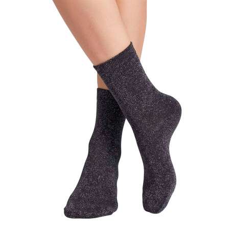 Lot de 3 paires de chaussettes hautes en coton mélangé multicolores pailletées - Image 4