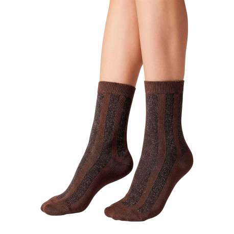 Lot de 3 paires de chaussettes hautes en coton mélangé multicolores à paillettes - Image 2