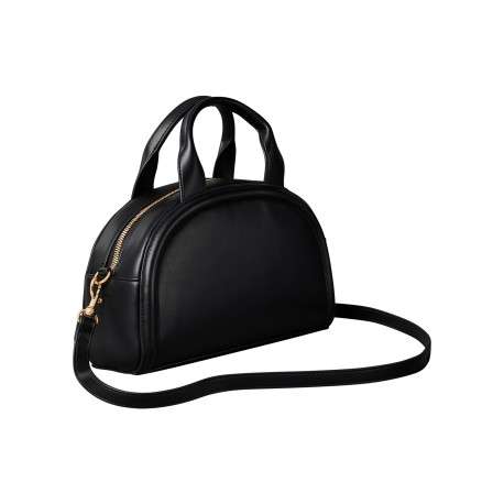 Sac à main noir sublimé par un logo embossé et un zip doré de fermeture - Image 2
