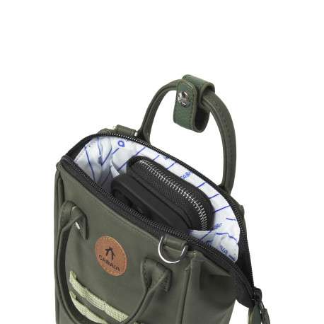 Sac à bandoulière amovible kaki pourvu du patch de la marque - Image 3