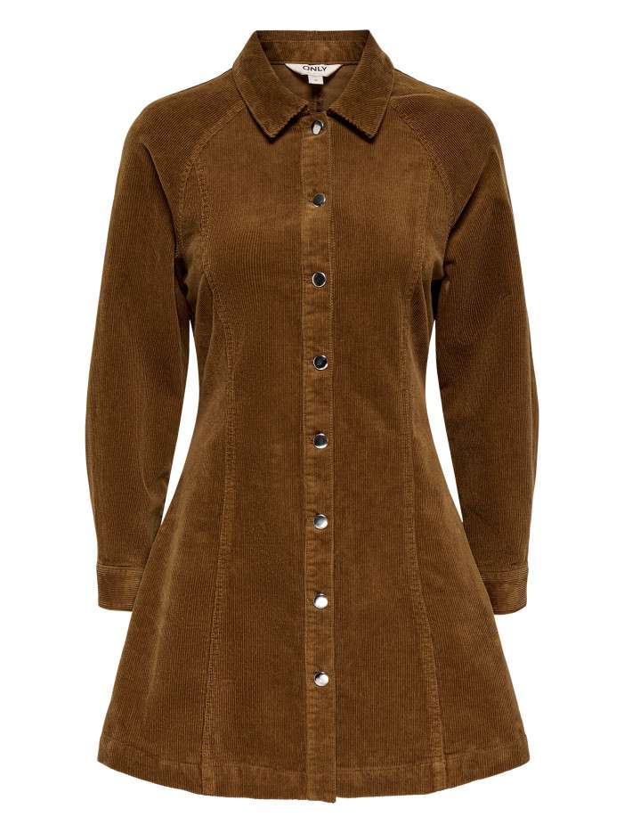 Robe courte en coton camel...