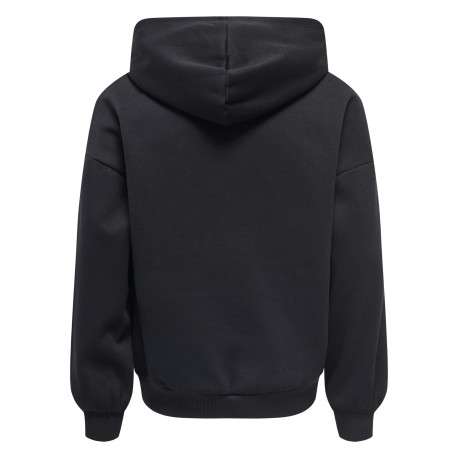 Sweat noir à coupe droite pourvu d'un col à capuche et de manches longues - Image 2