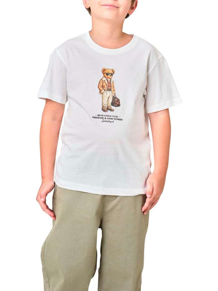 T-shirt en coton écru avec...