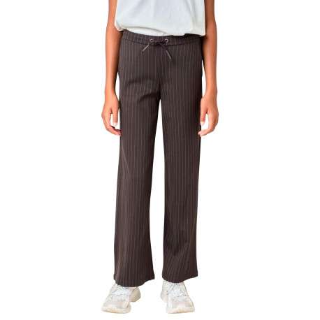 Pantalon chino chocolat à rayures tennis avec une coupe droite