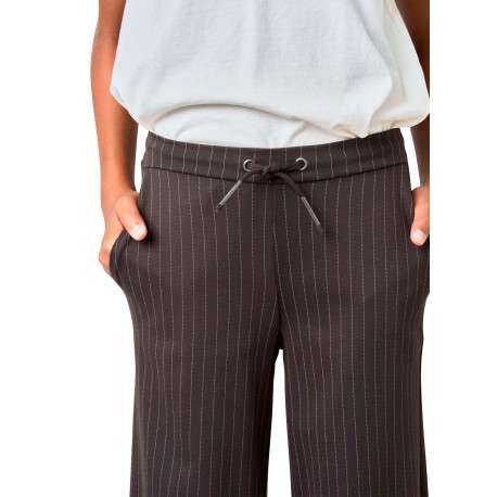 Pantalon chino chocolat à rayures tennis avec une coupe droite - Image 4