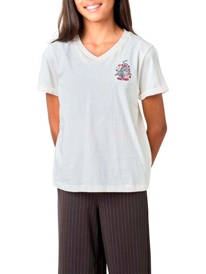 T-shirt en coton blanc à...