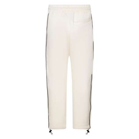 Pantalon de jogging blanc uni muni d'une coupe droite et d'un liseré noir - Image 2