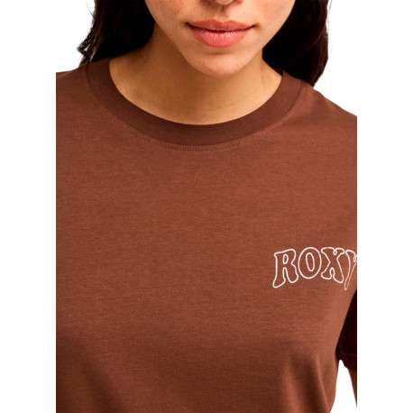 T-shirt brun imprimé à coupe droite pourvu d'un col rond et de manches courtes - Image 5