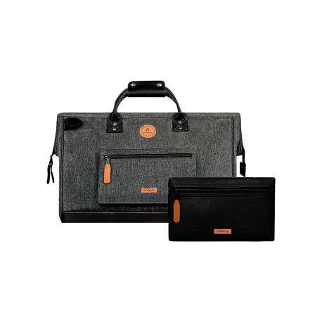 Sac weekender de couleur anthracite uni avec 2 poches zippées