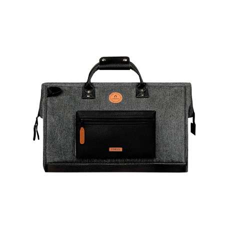Sac weekender de couleur anthracite uni avec 2 poches zippées - Image 3