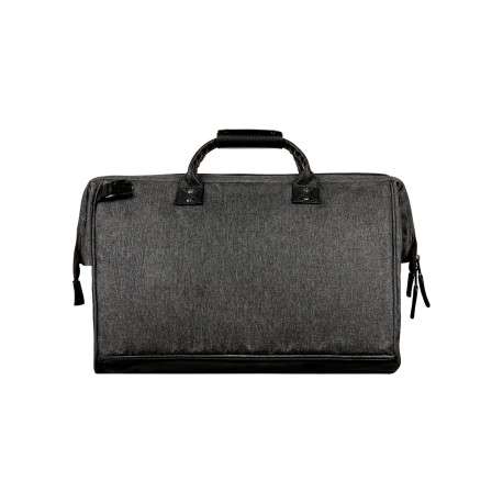 Sac weekender de couleur anthracite uni avec 2 poches zippées - Image 4