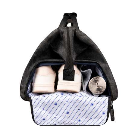 Sac weekender de couleur anthracite uni avec 2 poches zippées - Image 8