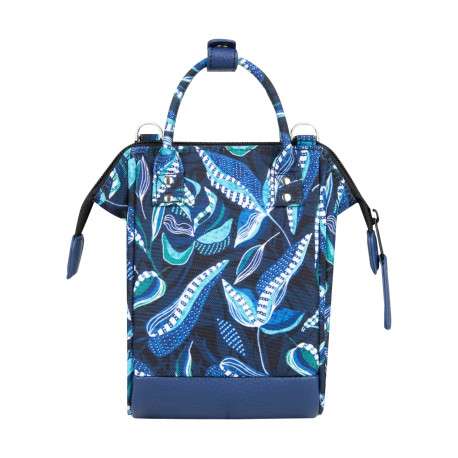Sac à bandoulière marine imprimé de feuilles avec une pochette sur le devant - Image 2