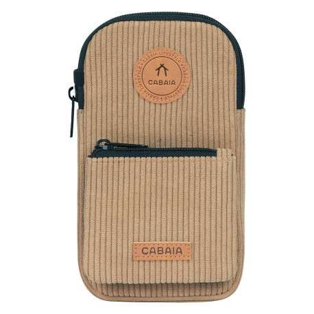 Pochette beige à bandoulière amovible pour téléphone portable