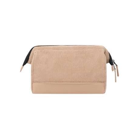 Trousse beige en velours côtelé pourvue d'une fermeture zippée - Image 2