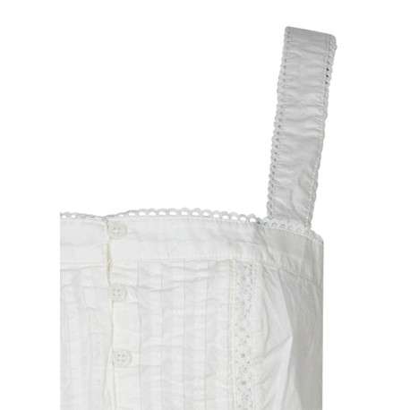 Débardeur en coton blanc à motifs floraux muni d'une coupe droite - Image 3