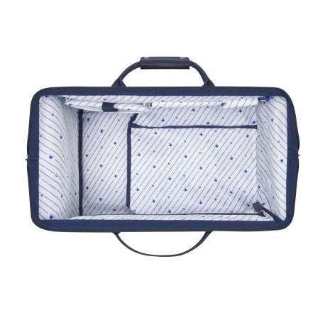 Sac weekender marine uni avec anse de transport et poche zippée et pochette - Image 3