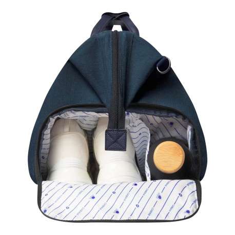 Sac weekender marine uni avec anse de transport et poche zippée et pochette - Image 4