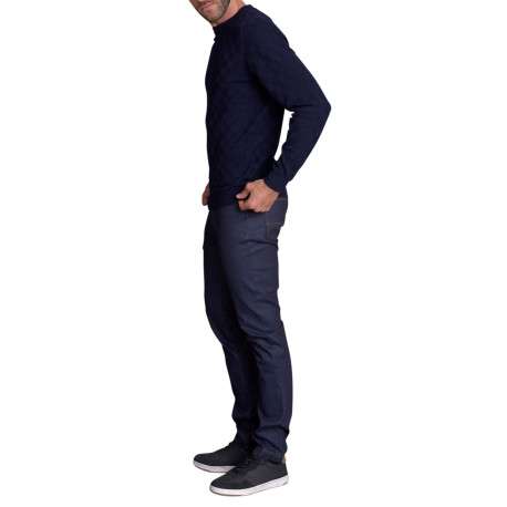 Pull nuit uni avec une coupe droite à col rond et des manches longues - Image 2