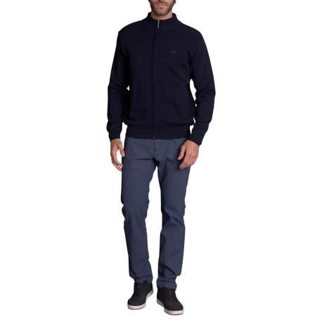 Gilet nuit uni avec une coupe droite à col montant et une fermeture zippée