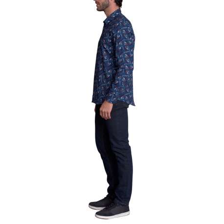 Chemise en coton nuit imprimé avec une coupe droite et un col français - Image 2