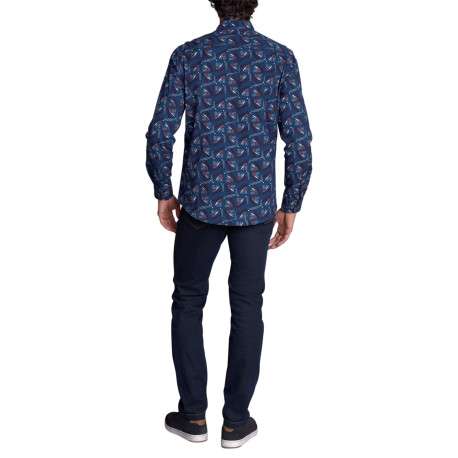 Chemise en coton nuit imprimé avec une coupe droite et un col français - Image 3