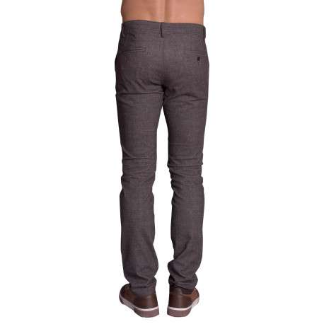 Pantalon chino taupe uni à coupe slim fit et taille intermédiaire - Image 3