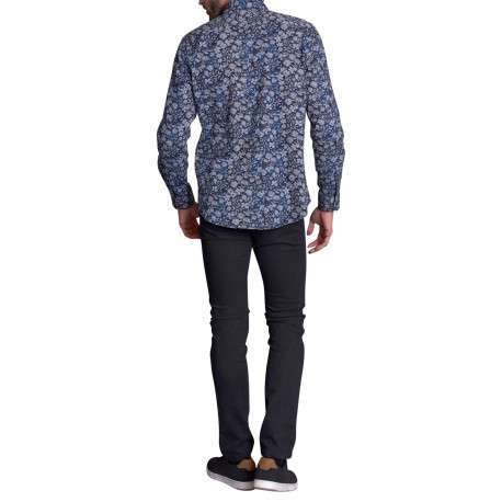 Chemise en coton nuit imprimée avec une coupe droite à col français - Image 3