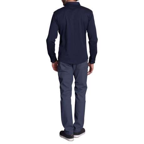 Chemise en coton nuit uni avec nom iconique et des boutons - Image 3