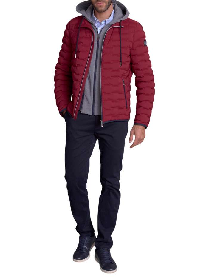 Doudoune rouge uni avec une...