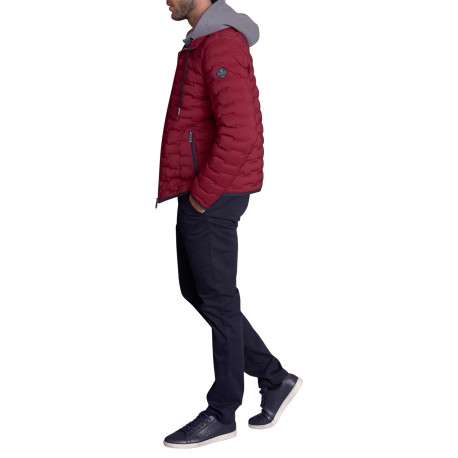 Doudoune rouge uni avec une coupe droite et une fermeture zippée - Image 2