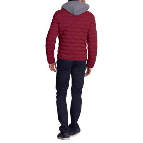 Doudoune rouge uni avec une coupe droite et une fermeture zippée - Image 3