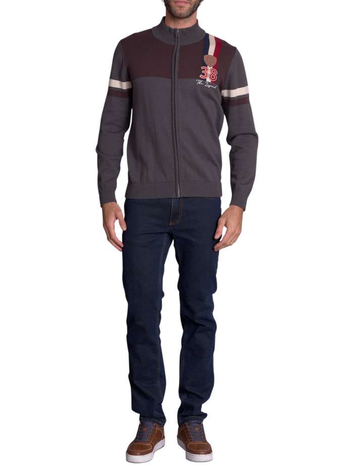 Gilet gris uni avec une...