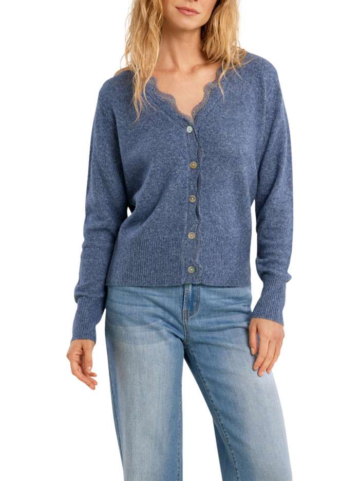 Pull bleu clair uni pourvu...